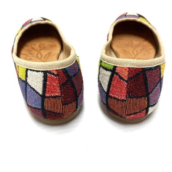 size 7 womens Born Abbee mosaic multicolored ballet flats woven fabric colorful - Picture 9 of 9